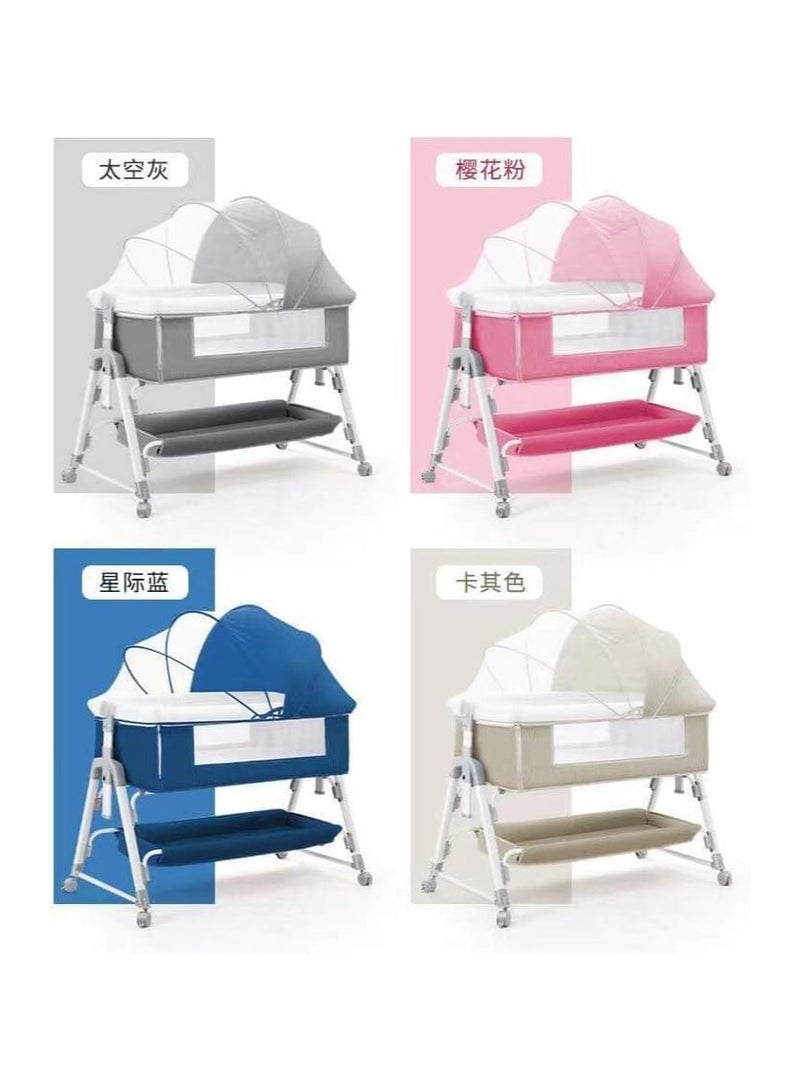 Multifunctional foldable baby crib removable portable newborn cradle bed baby Grey