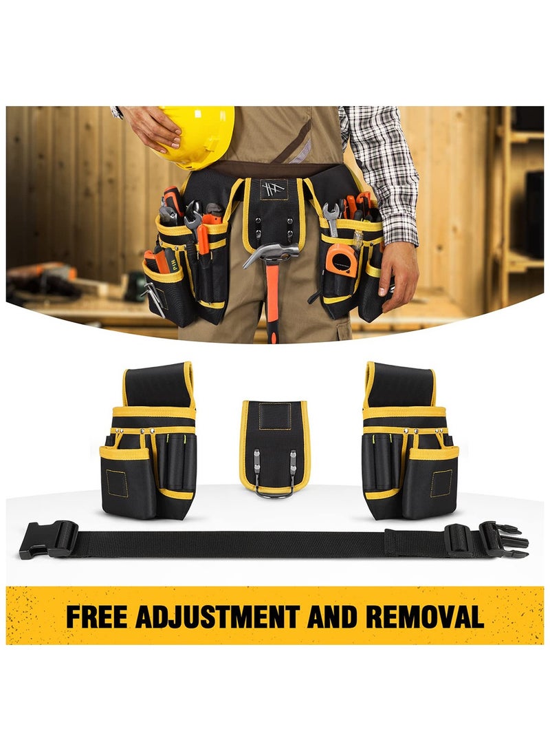 Tool Pouch UUP Tool Belt With Hammer Holder 26 Pockets Tool Organizer For Electrician Carpenter Construction