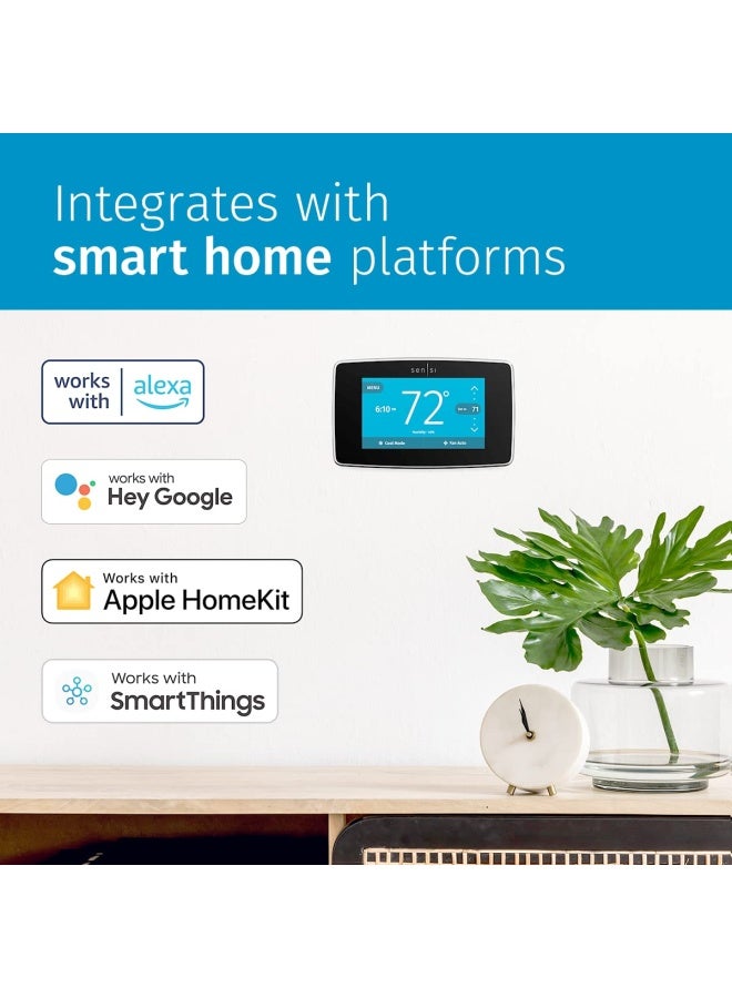 Sensi Touch Wi-Fi Smart Thermostat With Touchscreen Color Display Works With Alexa Energy Star Certified C-Wire Required St75