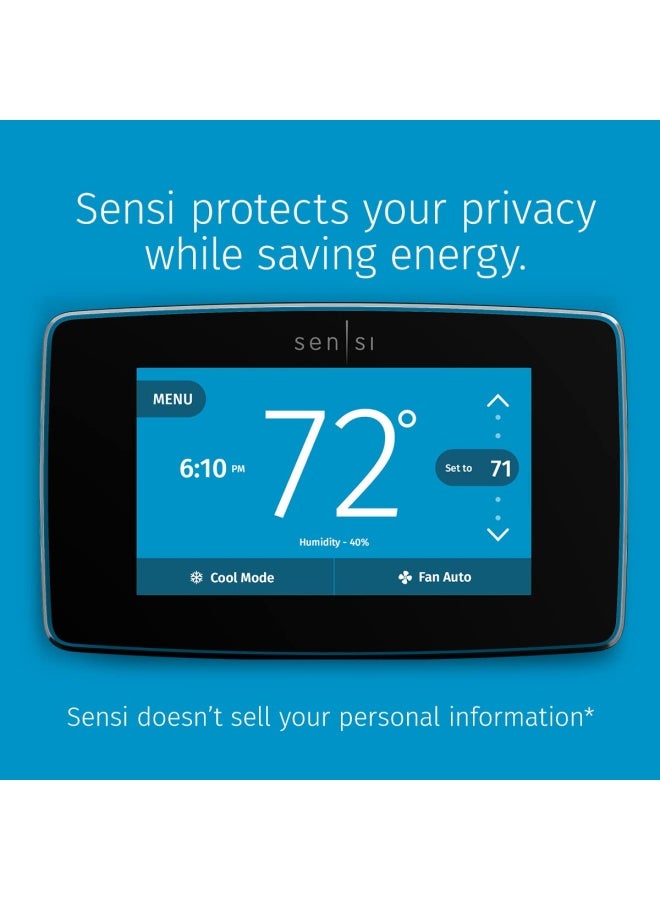 Sensi Touch Wi-Fi Smart Thermostat With Touchscreen Color Display Works With Alexa Energy Star Certified C-Wire Required St75