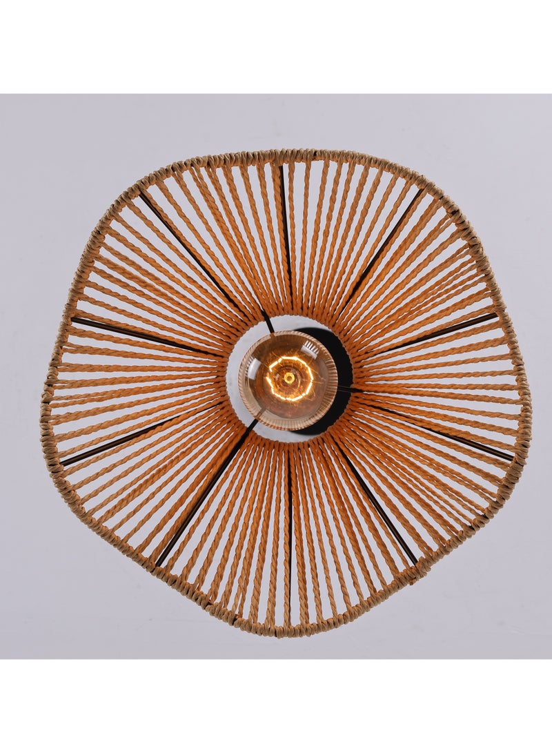 Rattan Pendant Light Adjustable Hanging Boho Chandelier Brown Wicker Light Fixture E27 Vintage Ceiling Lamp for Dining Room Bedroom Kitchen Loft Hallway