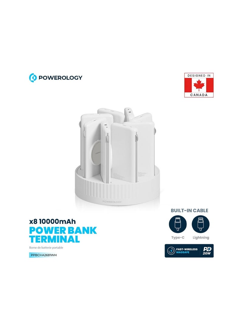 Powerology 8in1 Station 10000mAh PD 120W QC Wireless Power Bank