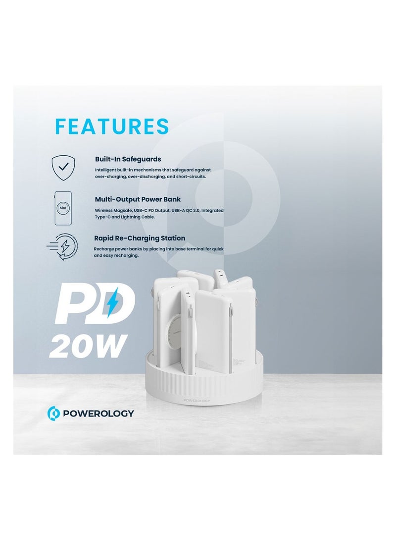 Powerology 8in1 Station 10000mAh PD 120W QC Wireless Power Bank
