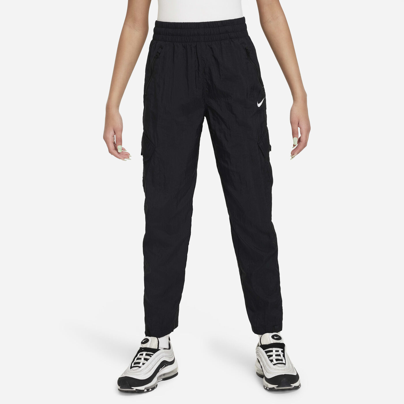 Kids' Sportswear High-Waisted Cargo Trousers