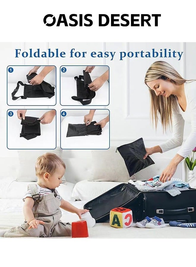 Airplane Bed for Toddler, Toddler Aircraft Bed Child Seat Extender Portable Toddler Travel Bed Aircraft Leg Rest Child Lying Down Baby Travel Essentials Flight Sleep (Black)