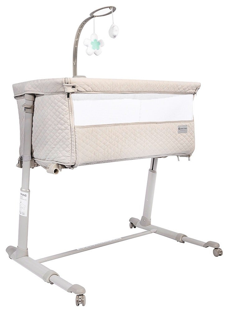 Bumble & Bird - Adjustable Bedside Bassinet W/ Wheels - Grey