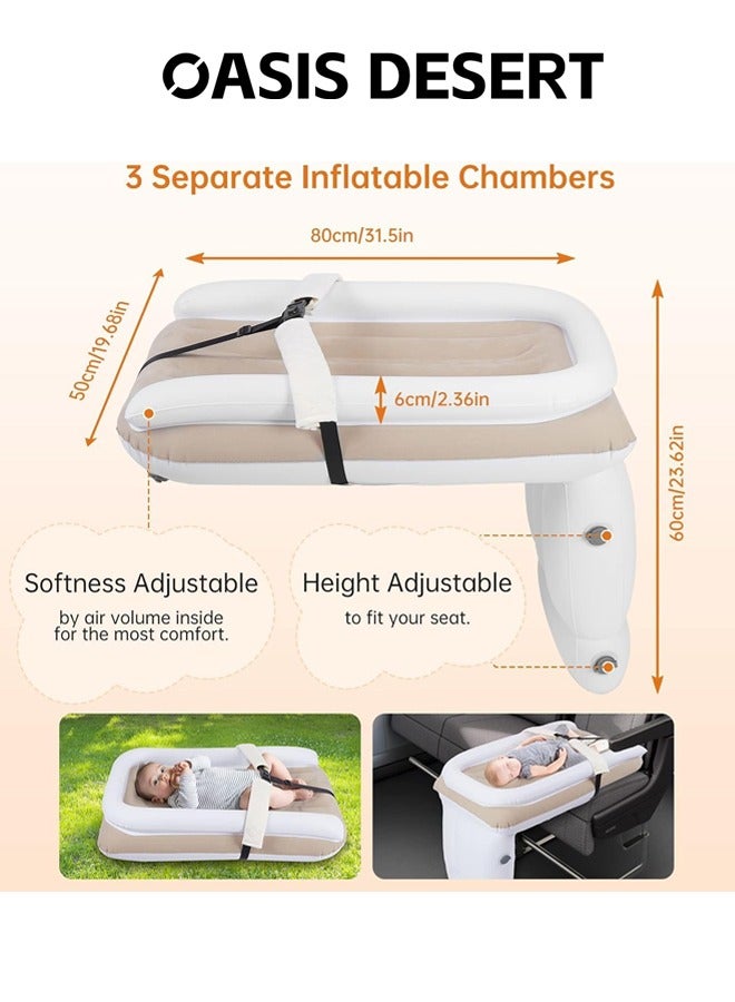 Inflatable Airplane Bed for Kids,Baby Travel Plane Bed with Hand Pump, Kids Bed Fits Most Airplane Seats, Car Seat for Convenient Toddler Travel, Seat Belt and Carry Bag