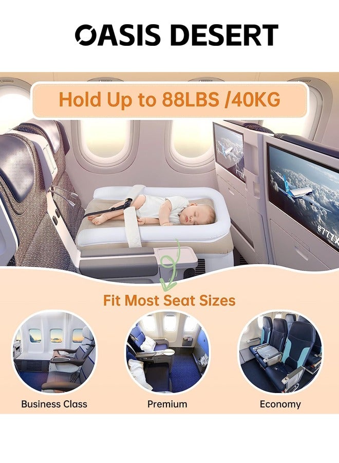 Inflatable Airplane Bed for Kids,Baby Travel Plane Bed with Hand Pump, Kids Bed Fits Most Airplane Seats, Car Seat for Convenient Toddler Travel, Seat Belt and Carry Bag