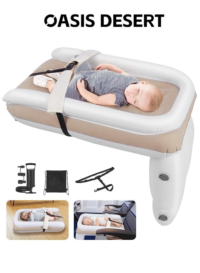 Inflatable Airplane Bed for Kids,Baby Travel Plane Bed with Hand Pump, Kids Bed Fits Most Airplane Seats, Car Seat for Convenient Toddler Travel, Seat Belt and Carry Bag