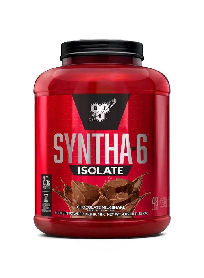 BSN, Syntha-6, Isolate 25g Protein, Chocolate Milkshake, 4 Lbs, 48 Servings