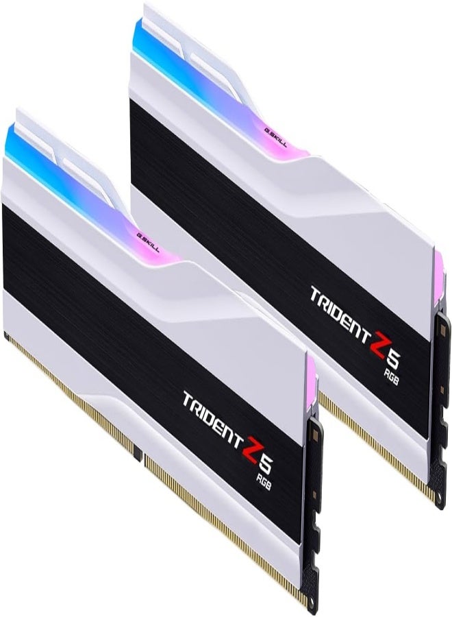 Trident Z5 RGB Series (Intel XMP 3.0) DDR5 RAM 32GB (2x16GB) 6400MT/s CL32-39-39-102 1.40V Desktop Computer Memory UDIMM - Matte White (F5-6400J3239G16GX2-TZ5RW)