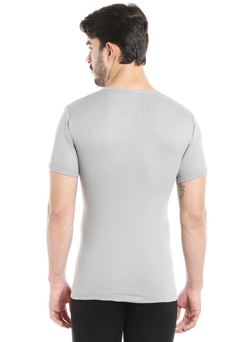 MEN'S ROUND NECK COTTON UNDERSHIRT (PACK OF 3) - GREY