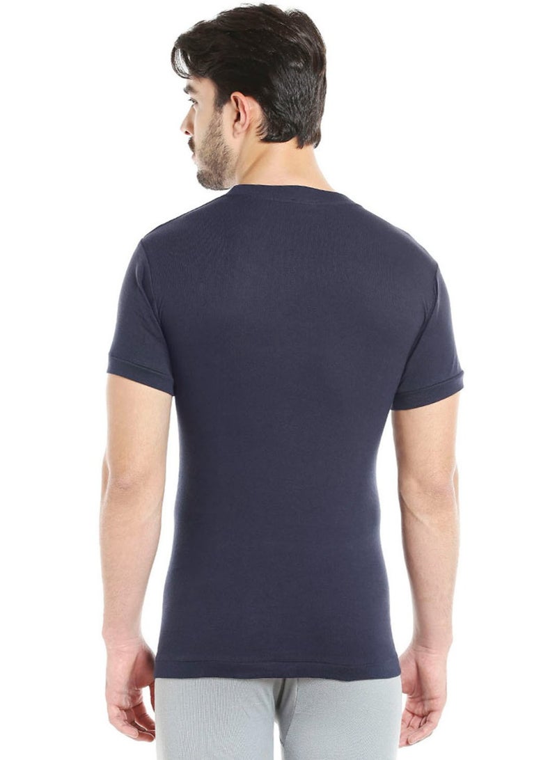 MEN'S O-NECK COTTON UNDERSHIRT (PACK OF 3) - NAVY BLUE