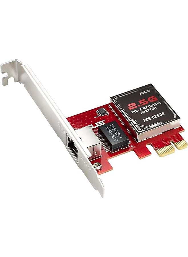 XG-C100C 10GBase-T PCIe Network Adapter, 10Gbps Networking, RJ45 Port, QoS, Win & Linux Compatible, Red | 90IG0760- M00B00 Multicolour