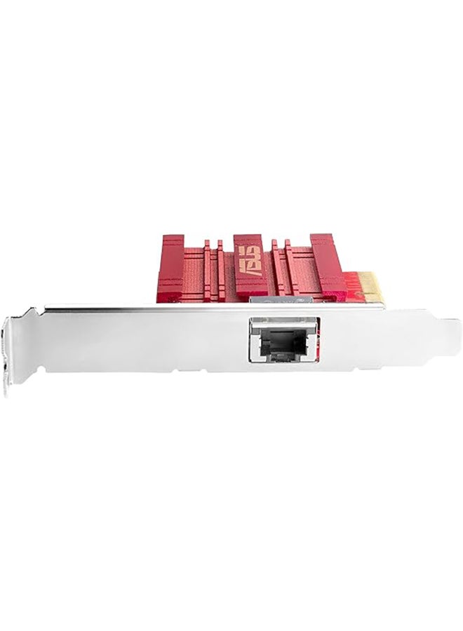 XG-C100C 10GBase-T PCIe Network Adapter, 10Gbps Networking, RJ45 Port, QoS, Win & Linux Compatible, Red | 90IG0760- M00B00 Multicolour