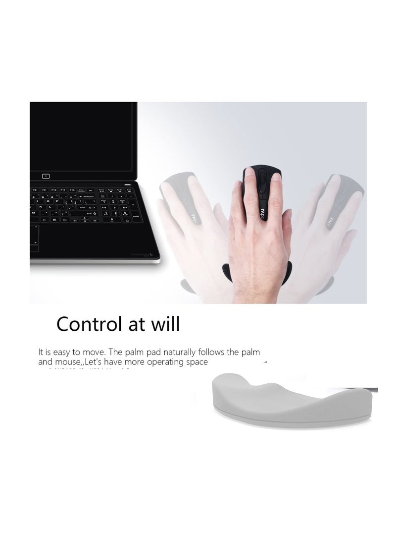 2 PCS Ergonomic Gliding Palm Rest - Soft Cooling Wrist Pad for Office & Laptop, Alleviate Pain for Comfortable Typing (Grey)