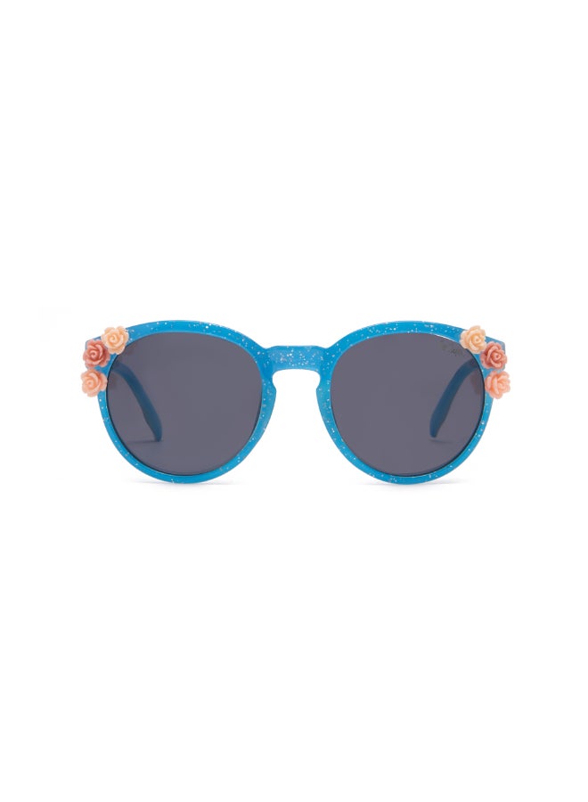 Girls' Polarized Sunglasses Blue Frame Blue Lens - 46mm Lens - LCK107C03