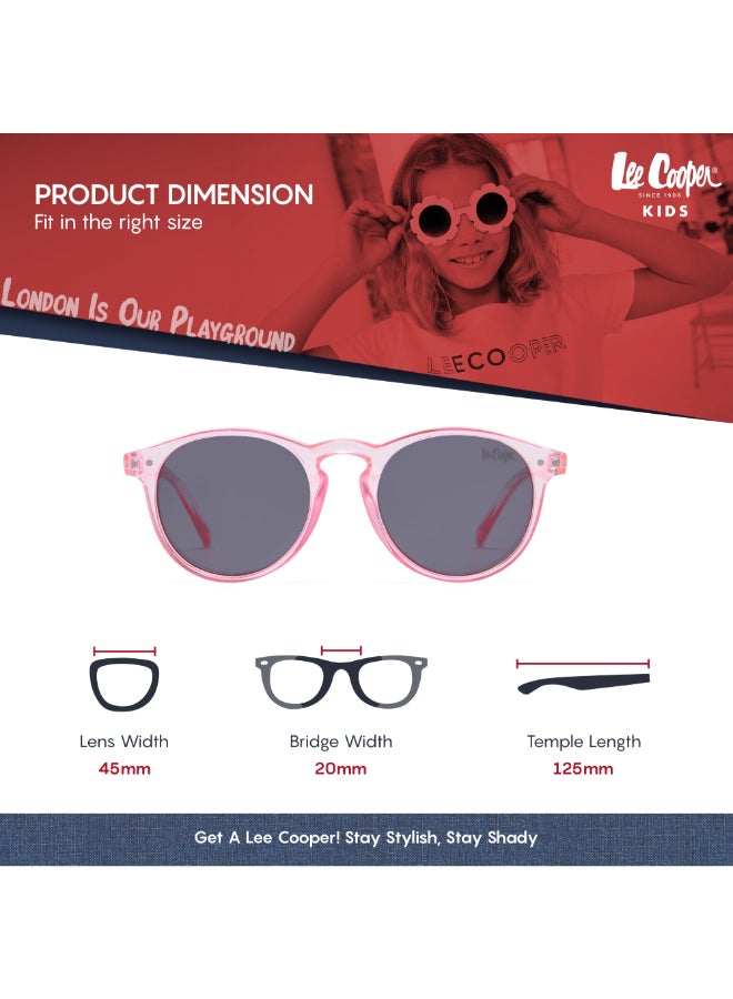 Girls' Polarized Sunglasses Pink Frame Grey Lens - 45mm Lens - LCK112C01