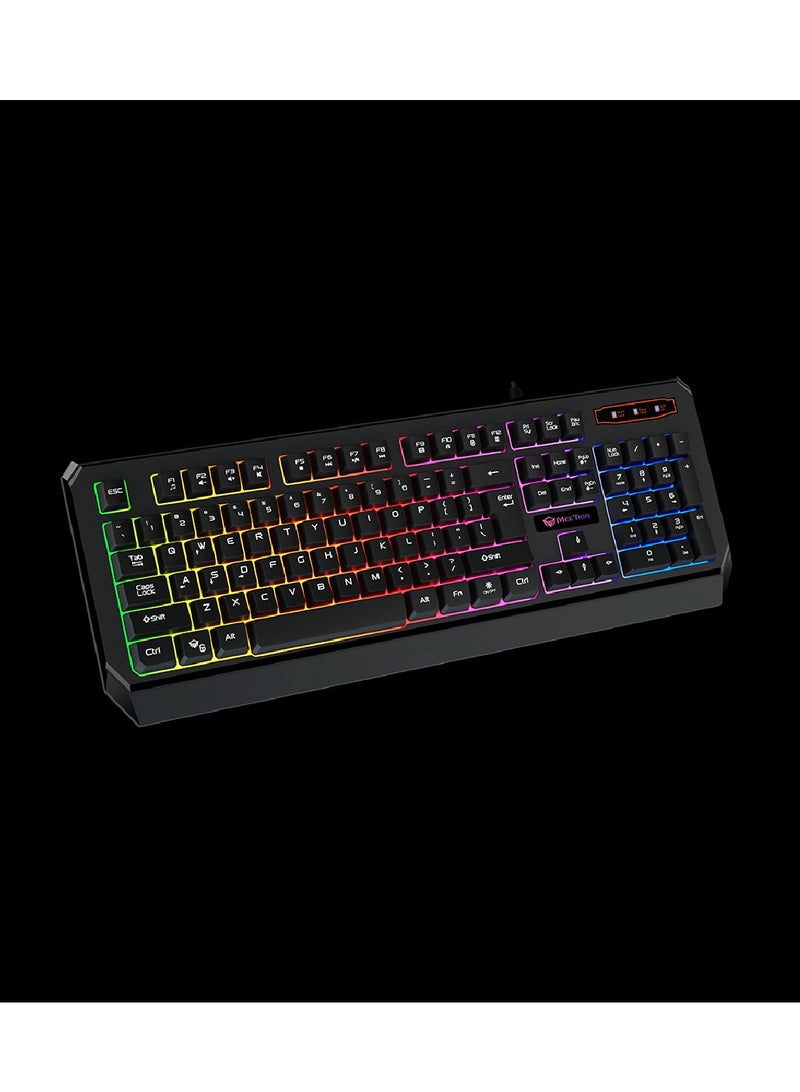 MT-K9320 Gaming Keyboard 12 Multimedia Shortcuts Keys With LED Backlight Brightness Adjustable Wired Anti-Ghosting Waterproof Keyboard For Windows And Mac