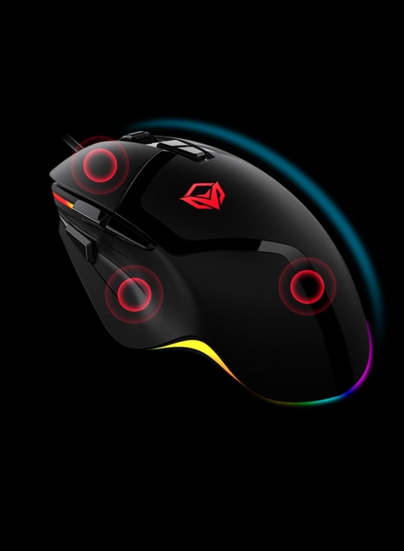 G3325 RGB Gaming Mouse 5000 DPI Laser Sensor Tracking Gaming Mouse Programmable Customized RGB Light Matte Soft-Touch Plastic Aluminum Alloy Footpad Gaming Mouse