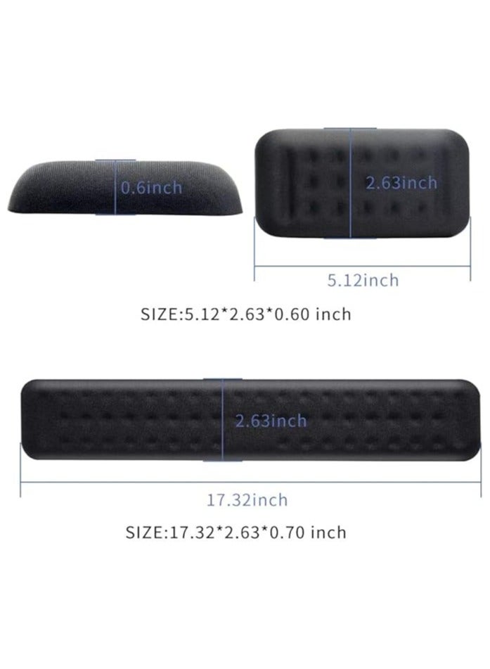 Memory Foam Keyboard and Mouse Wrist Rest Pad, Ergonomic Rest, Support Support, Pain Relief Easy Typing for Desktop Computer, Home, Office Laptop