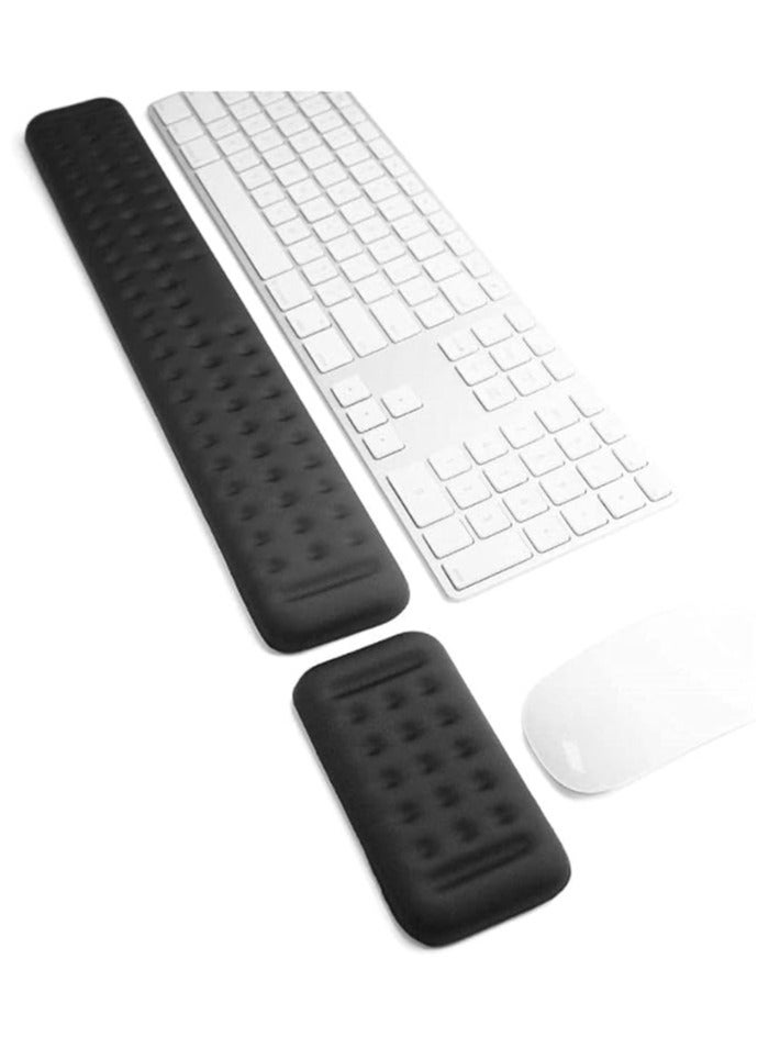 Memory Foam Keyboard and Mouse Wrist Rest Pad, Ergonomic Rest, Support Support, Pain Relief Easy Typing for Desktop Computer, Home, Office Laptop