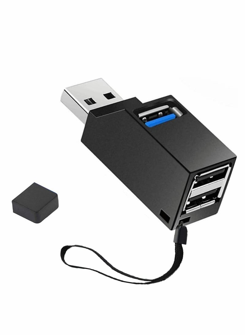 USB 3.0 Hub, 3-Port High-Speed Splitter for Laptops, USB Drives, External Hard Drives, Keyboards, Mice, Printers, Compatible with All USB Devices, Ideal for On-the-Go Use