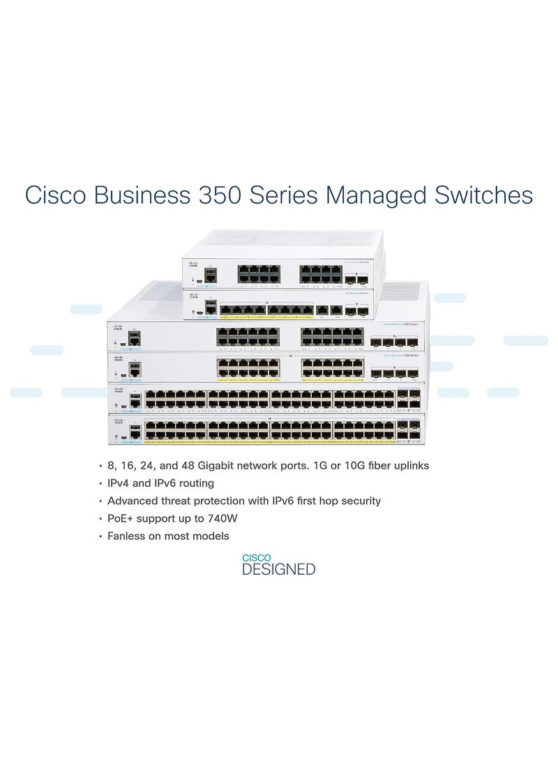 Cisco Business CBS350-24P-4G Managed Switch | 24 Port GE | PoE | 4x1G SFP | Limited Lifetime Protection (CBS350-24P-4G)