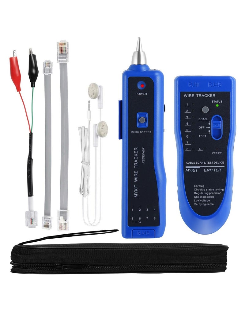 Lucky Sky Multi-function Network Cable Tester RJ45 RJ11 Wire Tracer Remote Toner Tool Kit Probe Audio Tone for LAN CAT5 CAT6 Tracker Underground Telephone Line Finder Speed Check Home Repair (1pcs)