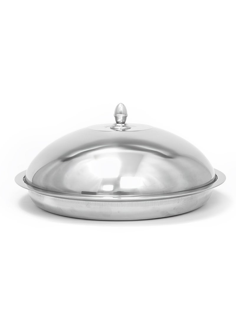 Madina Stainless Steel Qouzi Dish Food Tray with Lid 40cm