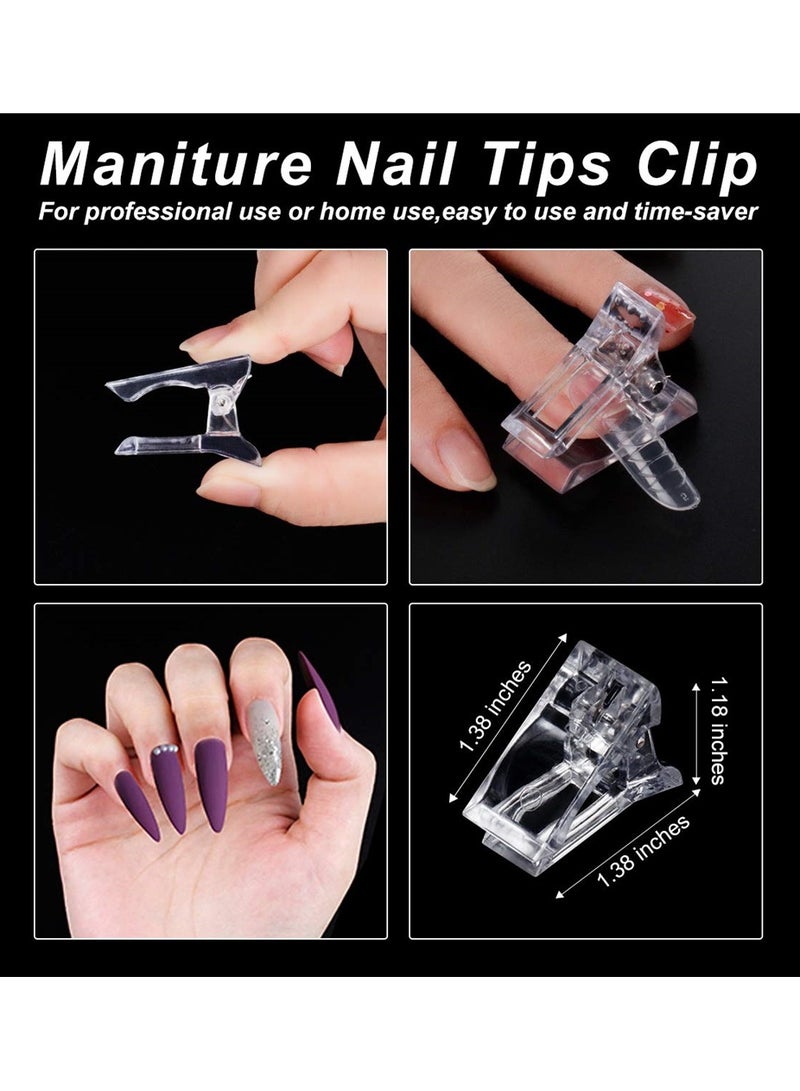 10Pcs Nail Tips Clip for Quick Polygel Nail Building, UV LED Finger Nail Extension Clamps, Essential Manicure Tool for Nail Art