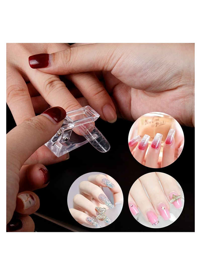 10Pcs Nail Tips Clip for Quick Polygel Nail Building, UV LED Finger Nail Extension Clamps, Essential Manicure Tool for Nail Art