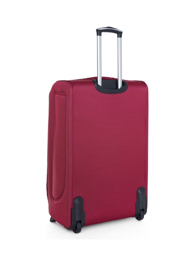 Soft Shell Cabin Size Luggage Trolley Expandable Ultra Lightweight Suitcase With 2 Wheels Burgundy