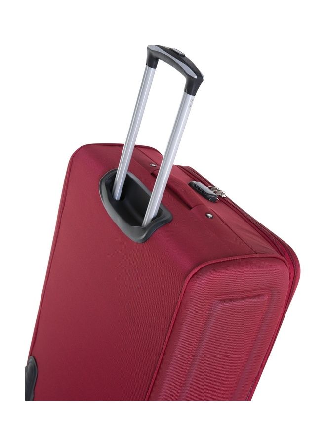 Soft Shell Cabin Size Luggage Trolley Expandable Ultra Lightweight Suitcase With 2 Wheels Burgundy
