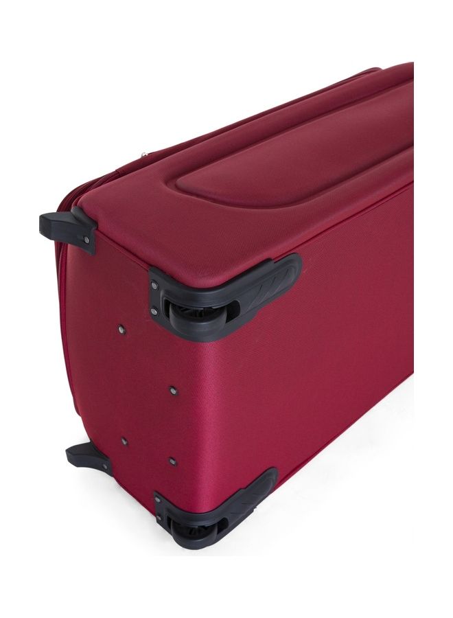 Soft Shell Cabin Size Luggage Trolley Expandable Ultra Lightweight Suitcase With 2 Wheels Burgundy