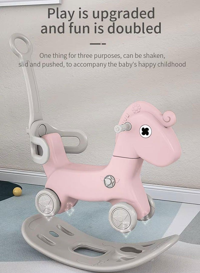 Baby Rocking Horse Car Three In One Anti-Fall Multi-Function Push Rod Plastic Thickened 1 To 6 Years Old