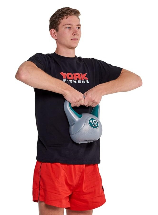 Fitness Vinyl Kettlebell Home Gym Equipment Perfect For Bodybuilding Weight Lifting Training Green 10Kg