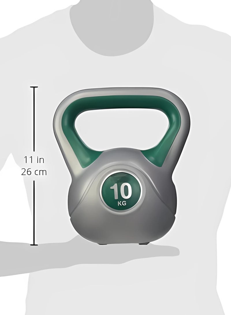 Fitness Vinyl Kettlebell Home Gym Equipment Perfect For Bodybuilding Weight Lifting Training Green 10Kg
