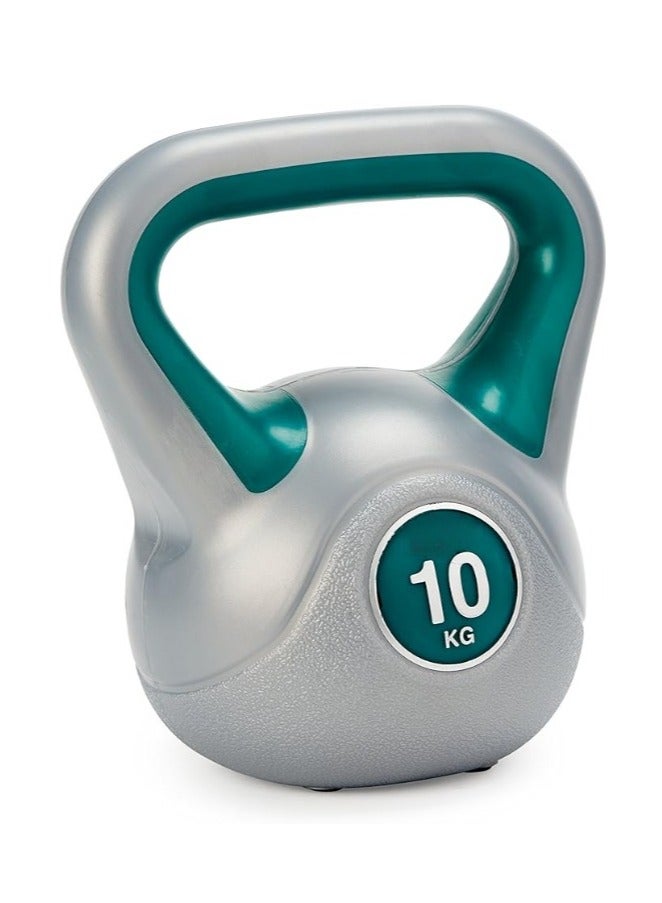 Fitness Vinyl Kettlebell Home Gym Equipment Perfect For Bodybuilding Weight Lifting Training Green 10Kg