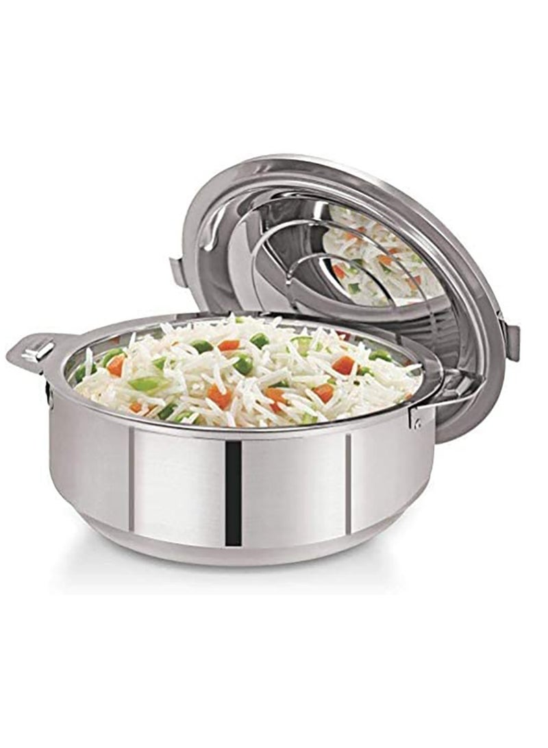 Stainless Steel Casserole Lightweight Easy to Handle Hotpot with Lid Silver-Madina 3Pc Set 2.5, 3.5, 5.0L