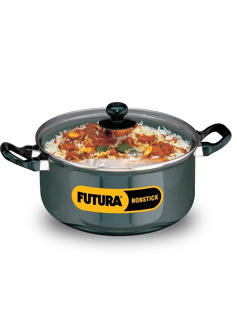 Hawkins Futura 5 Litre Cook n Serve Stewpot, Non Stick Pot with Glass Lid, Cooking Pot with Lid, Black (NST50G)