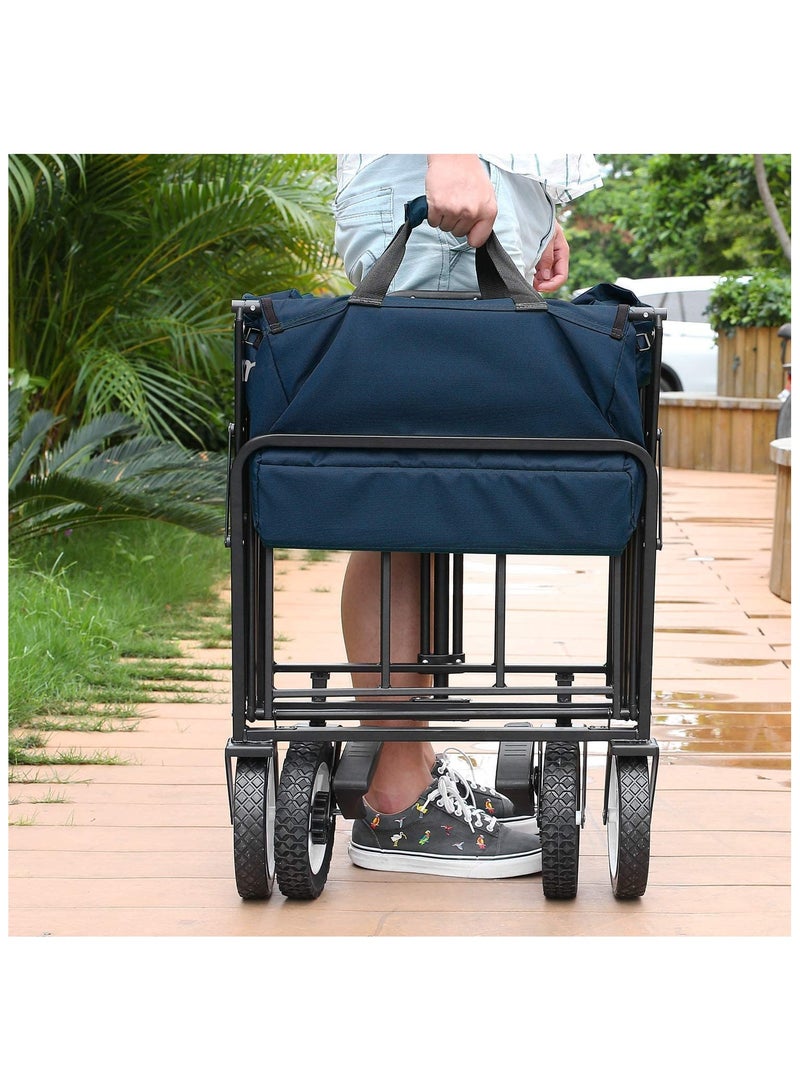 Foldable Portable Heavy Duty Hand Truck Wagon Trolley Utility Cart Transport 85 KG Load Capacity for Outdoor Camping Picnic Garden Grocery Shopping Beach Park