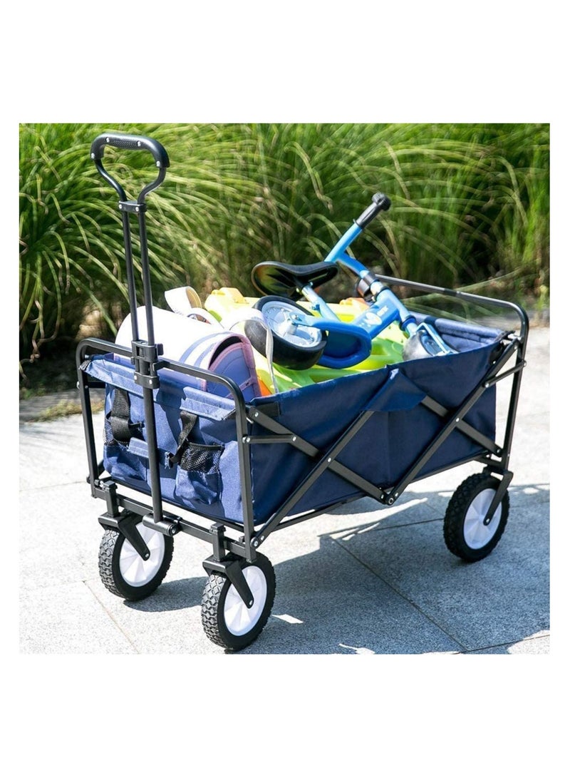 Foldable Portable Heavy Duty Hand Truck Wagon Trolley Utility Cart Transport 85 KG Load Capacity for Outdoor Camping Picnic Garden Grocery Shopping Beach Park