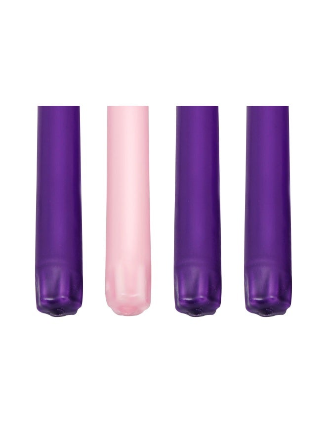 Elite Holiday Products Elite Products Advent Candle Set. Made in The USA Self Fitting End. Premium Hand Dipped Candles  Dripless  4 Pack - 3 Purple  2 Pink