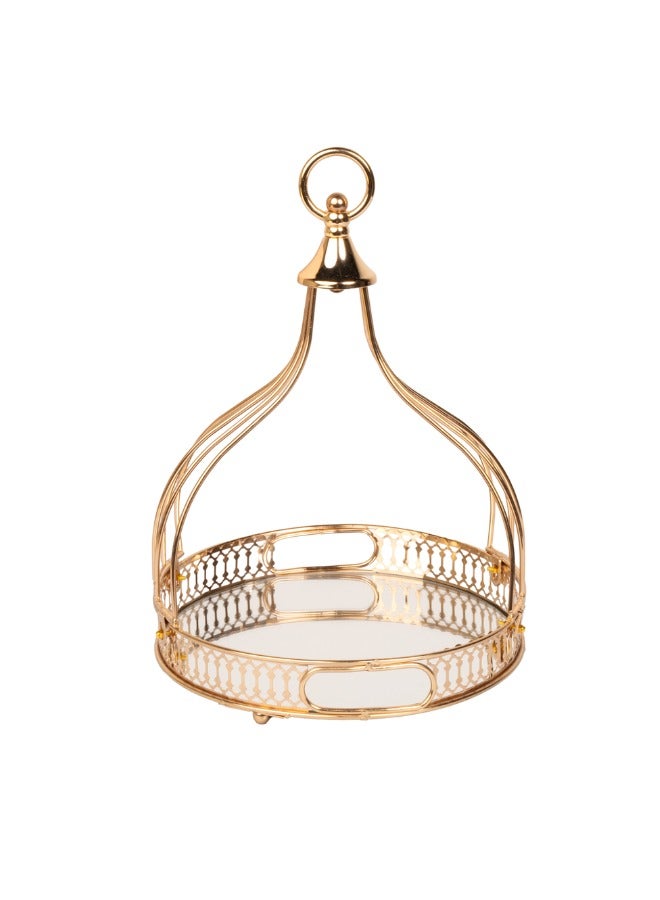 Set of 3 Metal Mirror Trays - Sizes: D35, D25, D24cm - Decorative Trays for Display & Serving
