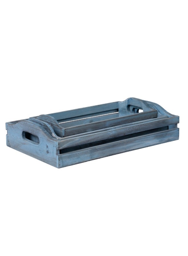 Set of 3 Wooden Trays - Sizes: 38x24xH8, 34x20xH8, 30x16xH8cm - Versatile Home Décor