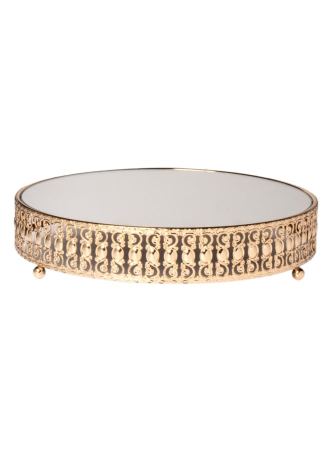 Elegant Glass Tray on Metal Stand - Perfect for Decorative Display or Serving