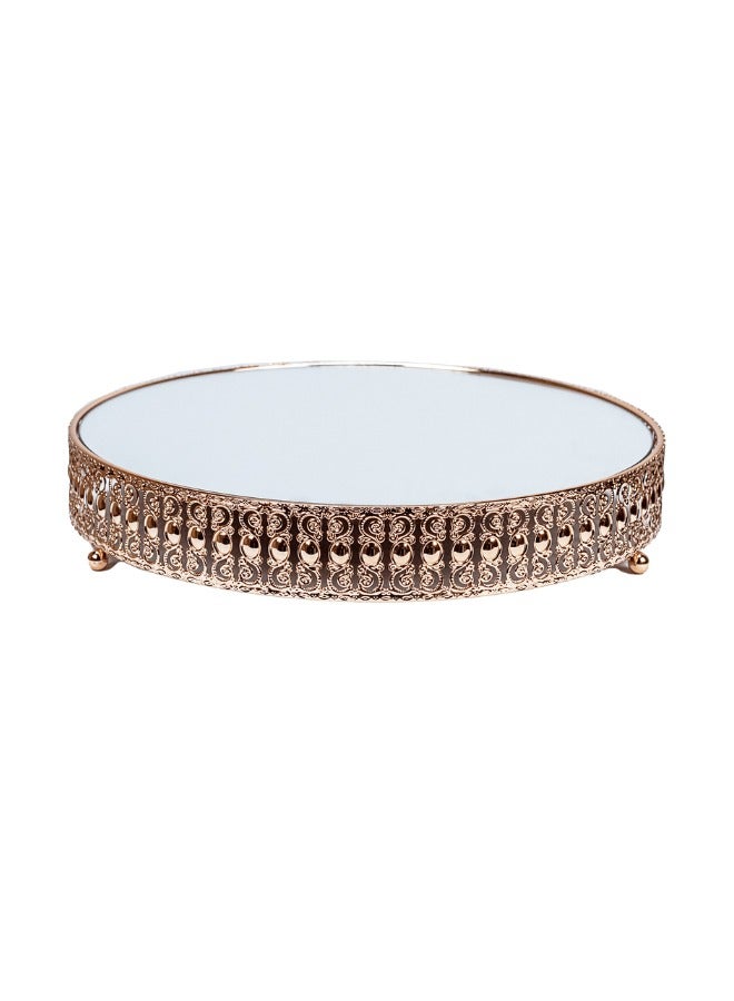 Elegant Glass Tray on Metal Stand - Perfect for Decorative Display or Serving