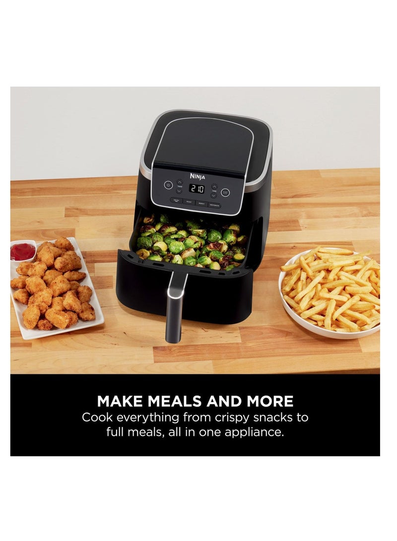 Air Fryer Pro 4.7L, Single Drawer, 4-in-1, Air Fry, Roast, Reheat, Dehydrate, Cooks 1-2 Portions, Digital, Cook From Frozen, Non-Stick Drawer & Crisper Basket 4.7 L 1500 W AF140ME Black