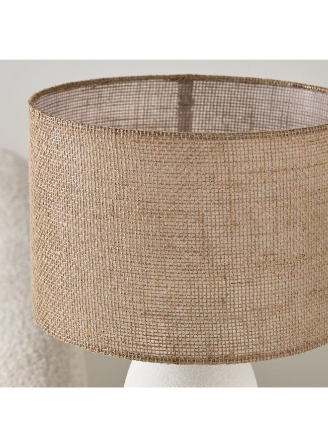 Zoe Iver Ceramic Table Lamp With Linen Shade 61 X 32 Cm